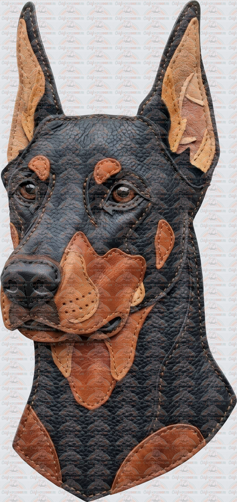 002_Dogs_Breeds_Faux Leather_Faux Embroidery_Hyperrealistic_Doberman