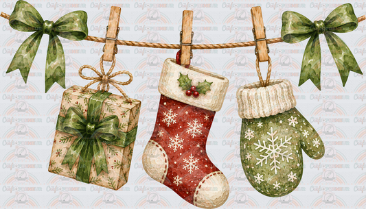 002_XMAS_Christmas_Clothes Line_Coquette Bow_Minimalist_Image Bundle_Presents_Stocking_Mitten