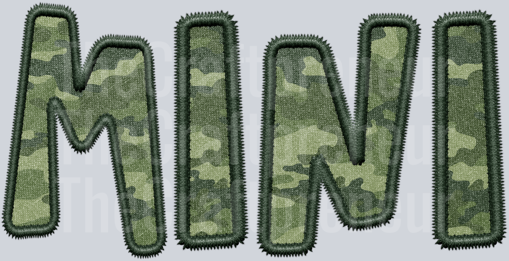 (Set!) Camo Faux Embroidery Mommy & Me Set (Mini) DTF Transfer