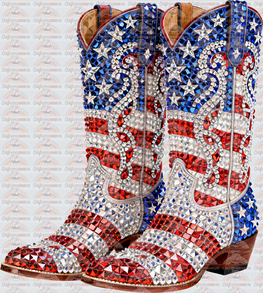 Western_USA_4th of July_Patriotic_Cowboy Boots_Americana_Rhinestone_Country