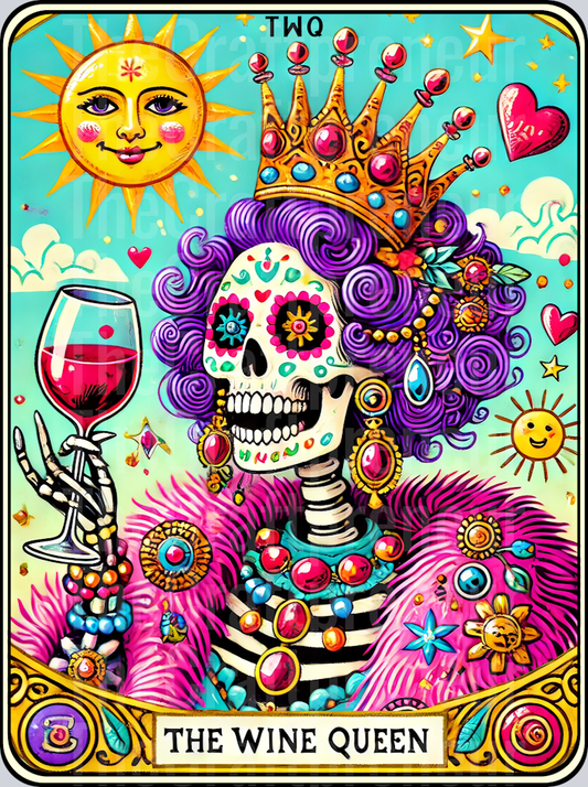 The Wine Queen 2 Tarot Card DTF Transfer