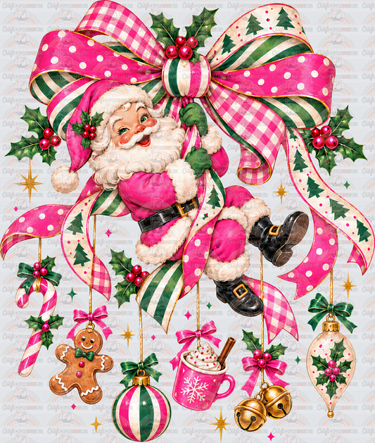 XMAS_Santa_Charm Bow_Coquette Bow_Pink Christmas_Preppy