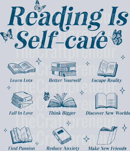 Reading is Self Care DTF Transfer (Blue)