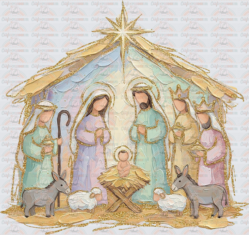 XMAS_Christmas_Faith_Nativity Scene_Faux Paint_Manger_Christmaws Eve_Gift Offering