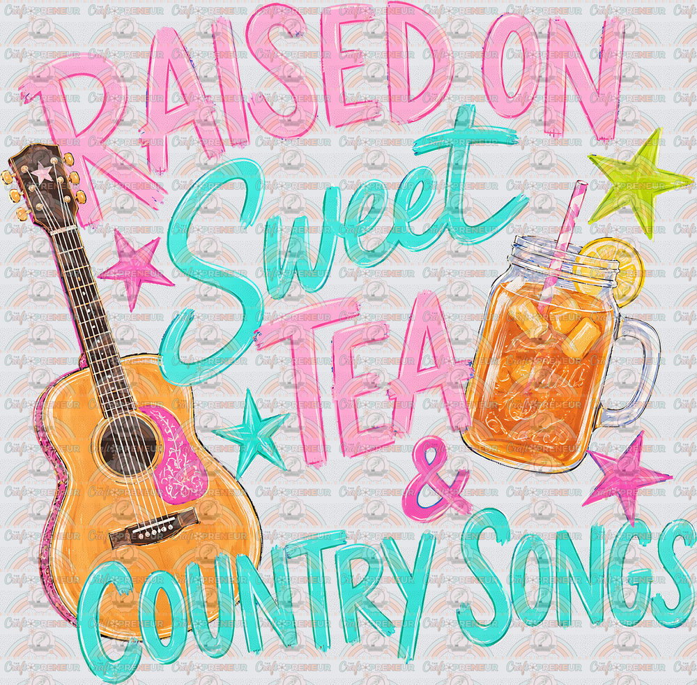 Summer_Counry_Country Music_Western_Sweet Tea_Drinks_Guitar_Preppy_Raised on Sweet ea and Country Songs