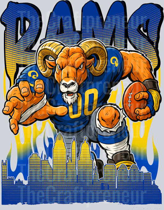 Rams Drip Skyline DTF Transfer