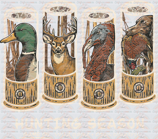001_Hobbies_Hunting_Hunting Season_Mallard_Buck_Turkey_Pheasant_Chocolate Labrador Retriever_Bullets_Light_Front