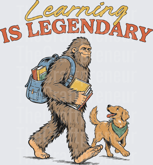School_Teacher_B2S_Back to School_Big Foot_Sasquatch_Unisex_Youth_Learning is Legendary_Color