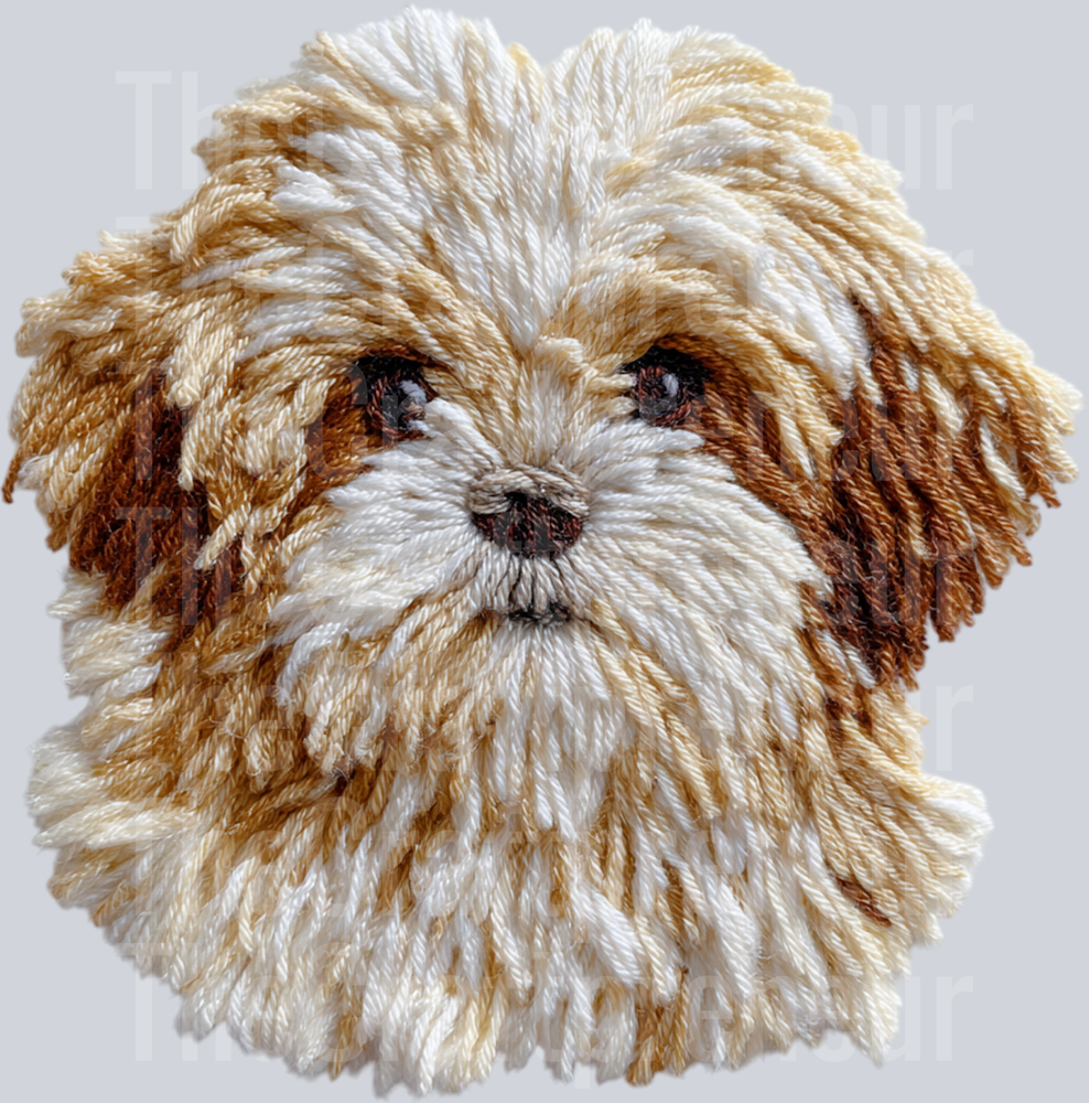 Shih Tzu Latch Hook Dog DTF Transfer