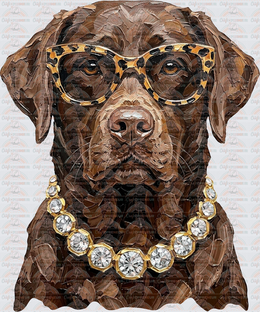 002_Glam_Dogs_Diamond Necklace_Turquoise_Faux Paint_Sunnies_Labrador Retriever_Chocolate Lab