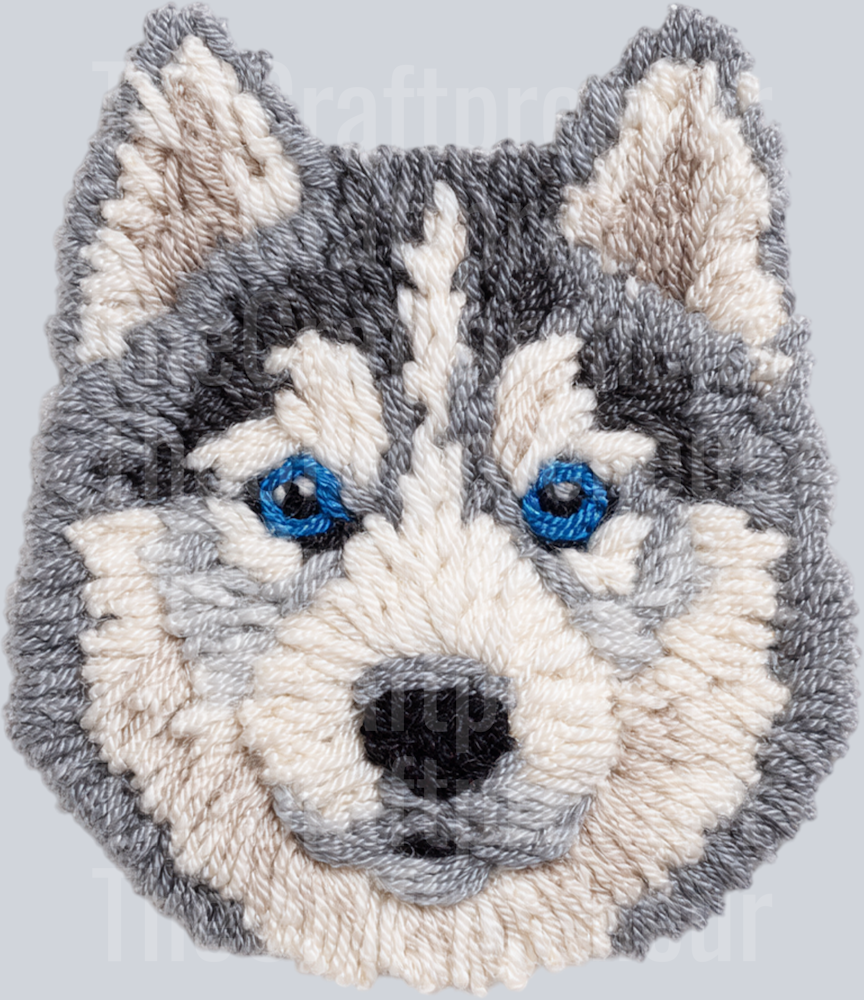 Husky Latch Hook Dog DTF Transfer