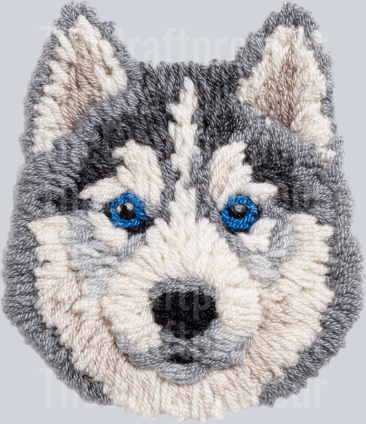 Husky Latch Hook Dog DTF Transfer