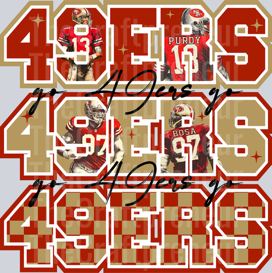 San Francisco 49ers Varsity Team Stack DTF Transfer