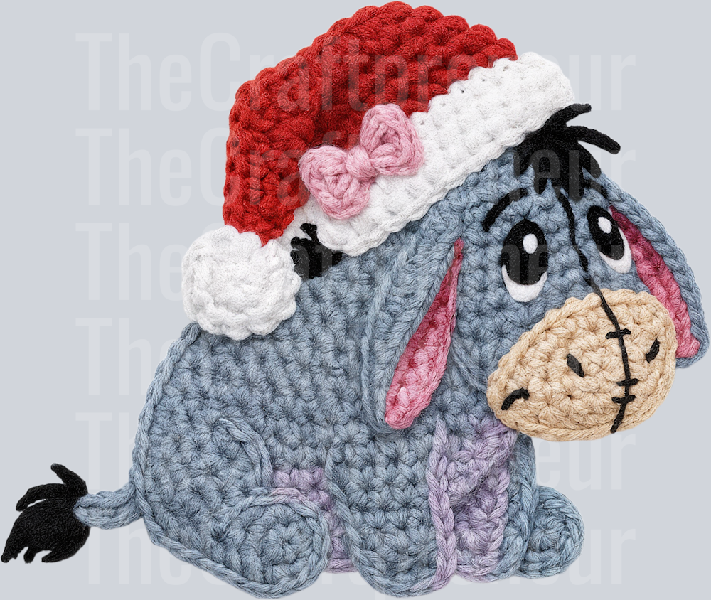 Sad Donkey Latch Hook Santa DTF Transfer