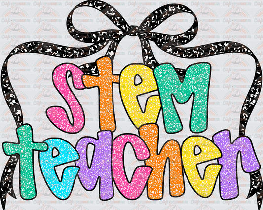 School_Jobs_Teacher_STEM_Stem Teacher_Coquette Bow_Composition Notebook_Typography
