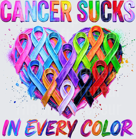 Causes_Cancer_Cancer Sucks_Ribbons_Faux Paint_Alll Cancer_All Illness_Cancer Sucks in Every Color_Heart