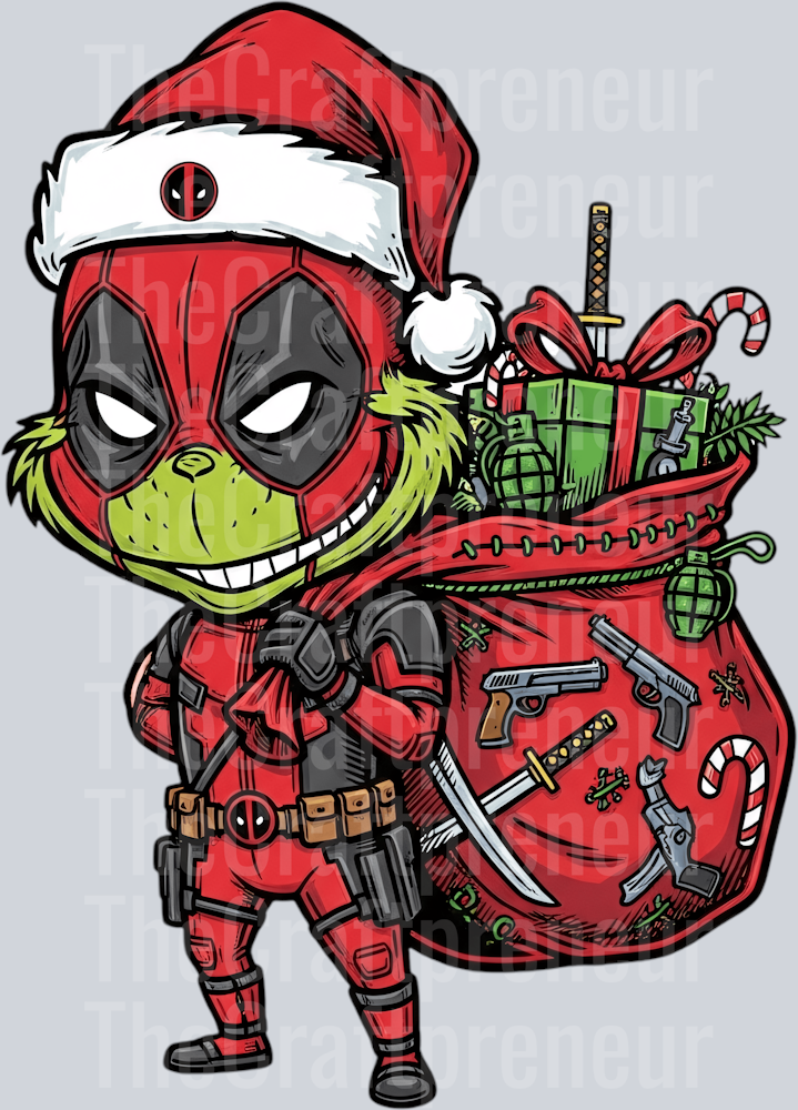 Deadpool & The Grinch Superhero DTF Transfer