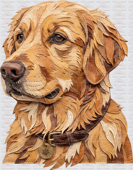 002_Dogs_Breeds_Faux Leather_Faux Embroidery_Hyperrealistic_Golden Retriever