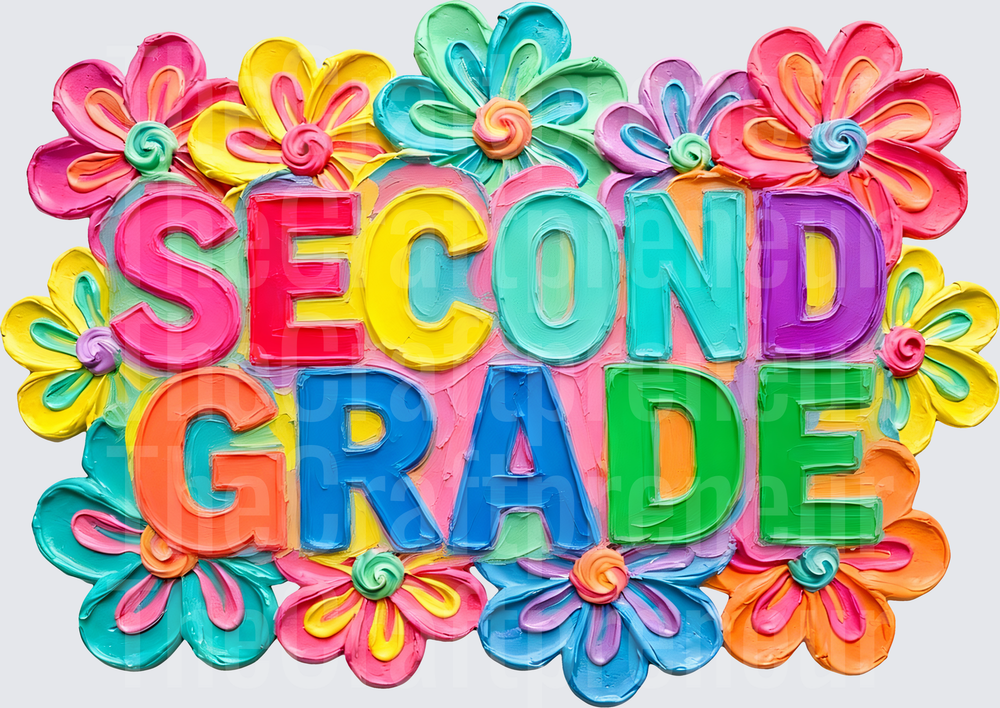 002_School_Teacher_B2S_Grades_Faux Paint Neon_Florals_Second Grade