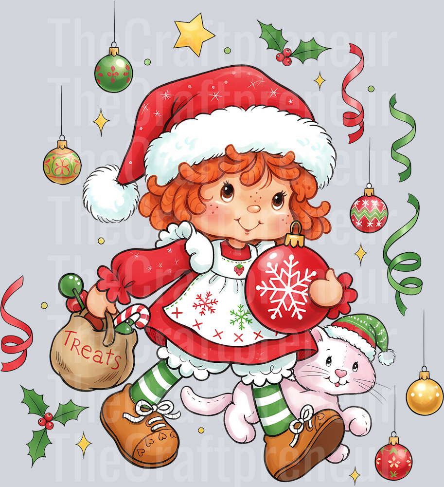 Strawberry Shortcake Christmas DTF Transfer