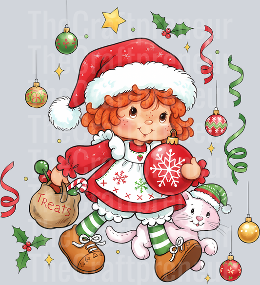 Strawberry Shortcake Christmas DTF Transfer