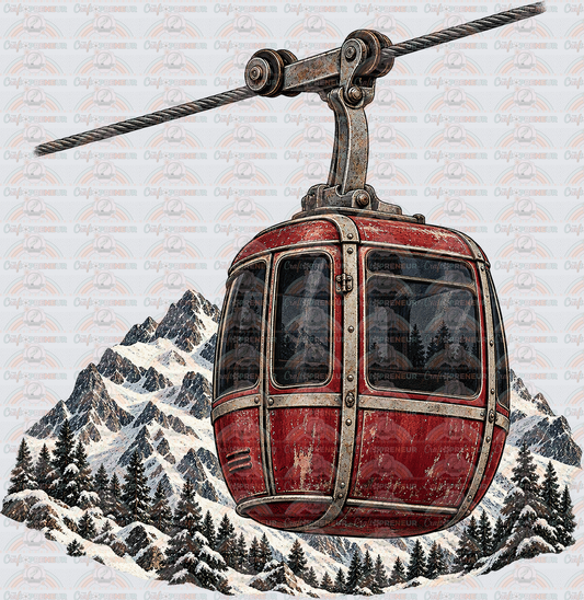 Hobbies_Skiing_Ski Resort_Preppy_Vintage_Unsiex_Ski Lift_Gondola