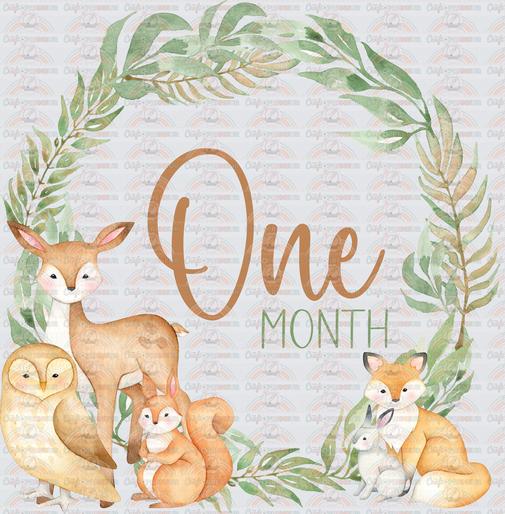 002_Family_Infant_Milestones_Woodland Cute Milestones_Deer_Fox_Squiirrel_1 Month