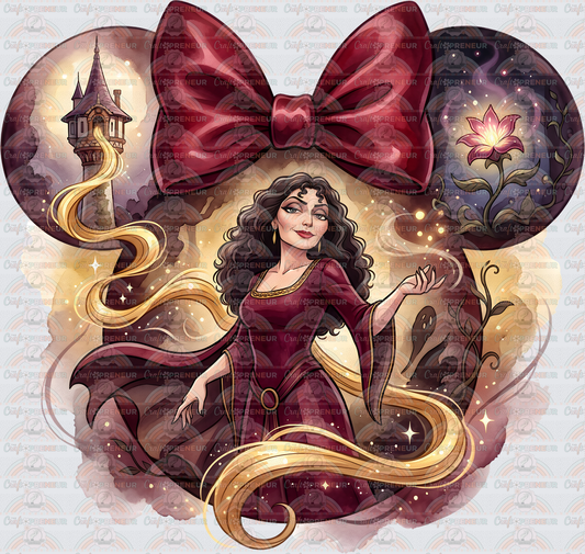 002_Disney_Villains_Mouse Ear_Minnie Ears_Watercolor_Rapunzel_Tangled_Mother Gothel