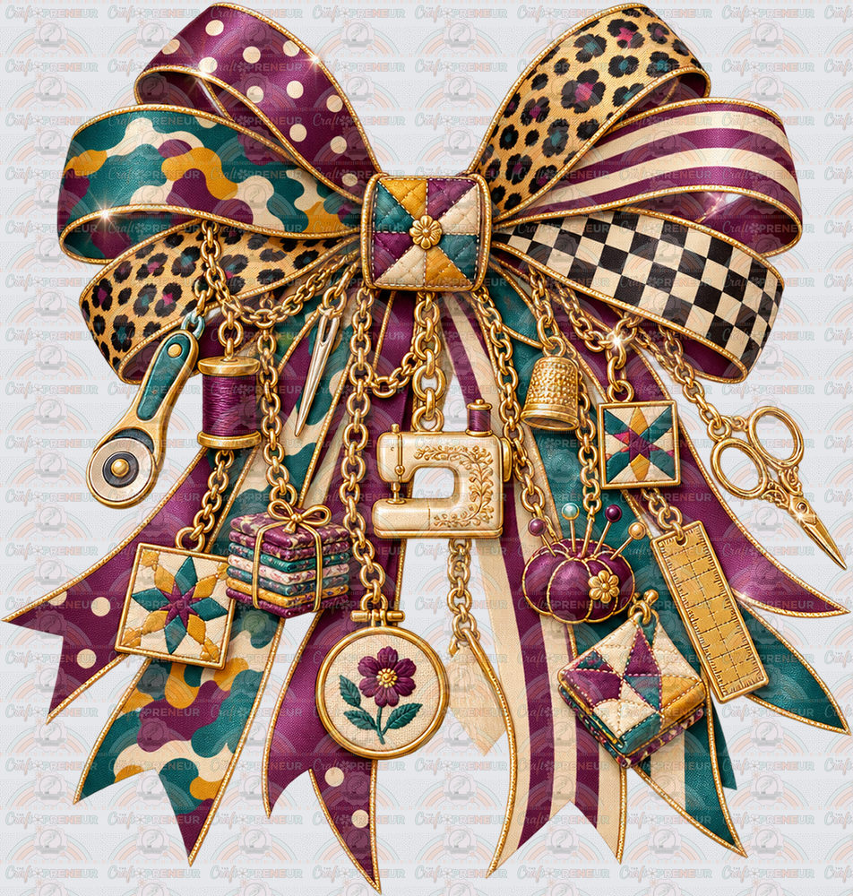 Hobbies_Crafting_Quilting_Sewing_Charm Bow_Seamstress_Sewing Machine_Thread