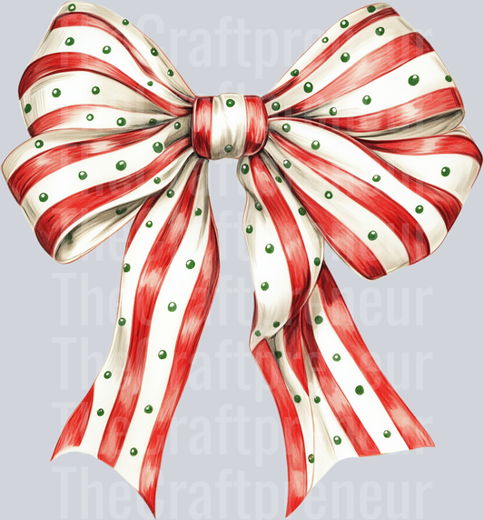 Coquette Bow Christmas Tree Cake DTF Transfer