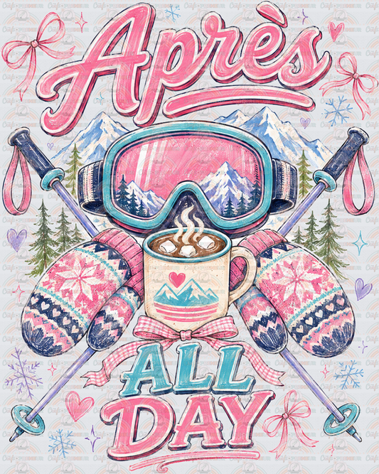 Hobbies_Skiing_Girly_Preppy_Skis_Apres All Day_Pink_Goggles_Mittens_Ski Poles