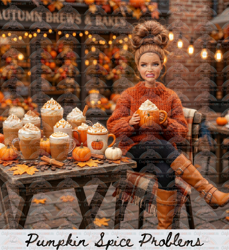 Fall_Ratchet Barbie_Pumpkin Spice Problems_Coffee_Espresso_Riding Boots_Top Bun_Black
