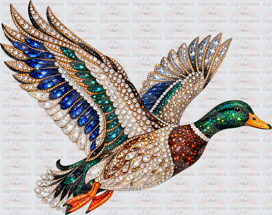 Animals_Mallard_Duck_Birds_Faux Rhinestone_Hunting_Girly_Rhinestone