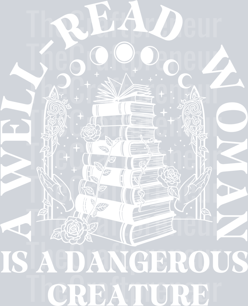 (Set!) Well Read Woman is Dangerous DTF Transfer (White/Back)
