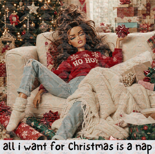 XMAS_Ratchet Barbie_Naps_All I Want for Christmas is a Nap_Mama_Festive_Black