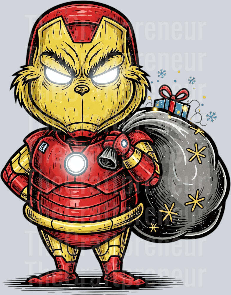 Iron Man & The Grinch Superhero DTF Transfer