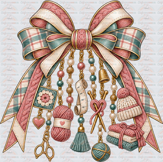 Hobbies_Crafting_Yarn_Knitting_Crochet_Granny Square_Grandma Hobbies_Coquette Bow_Charm Bow