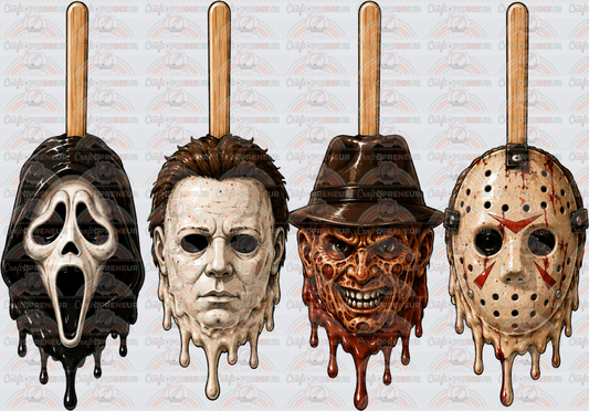 Halloween_Horror_Horror Movies_Melting_Ice Cream_Scream_Ghost Face_Michael Myers_Freddy Krueger_Jason_Popsicle_Faux Paint_V2