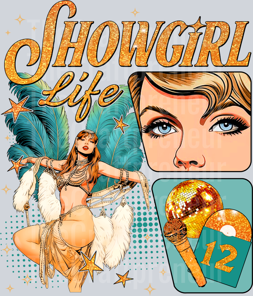 TS Life of a Showgirl Comic Strip DTF Transfer