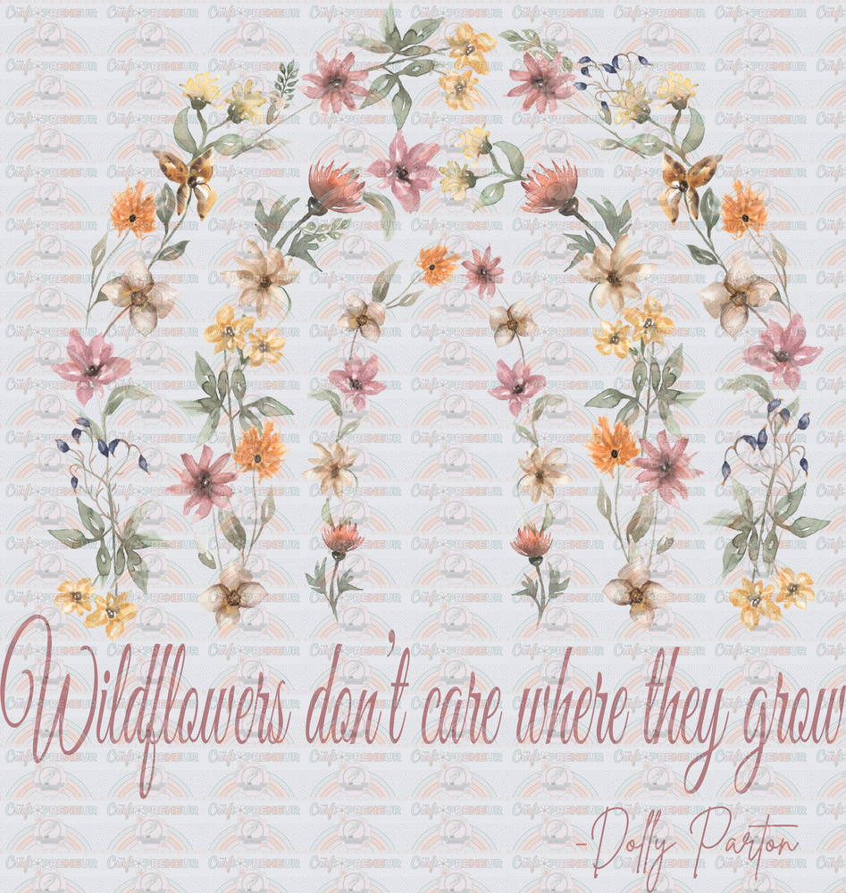 Music_Country Music_Dolly Parton_Flowers_Rainbow_Wildflowers Dont Care Where They Grow_Quote_Script