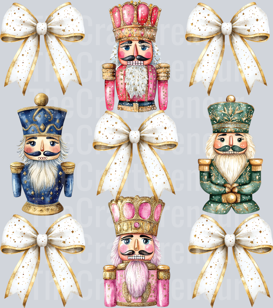 Nutcracker Coquette Bow Grid Classic DTF Transfer
