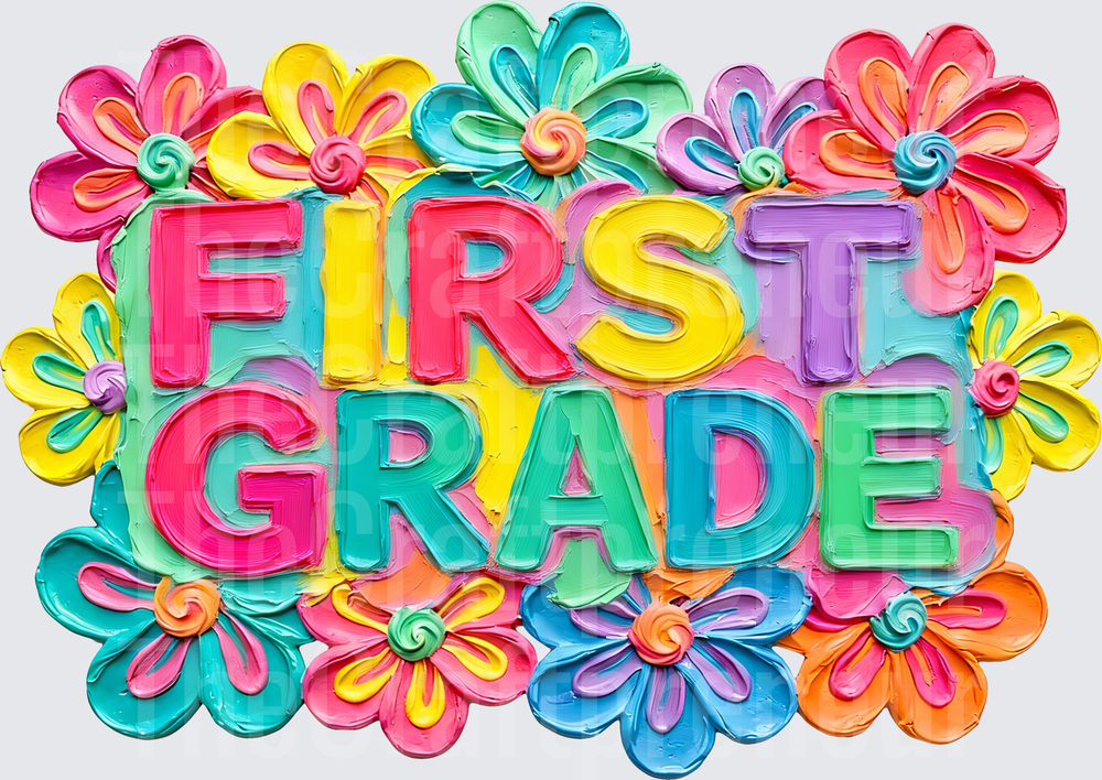 002_School_Teacher_B2S_Grades_Faux Paint Neon_Florals_First Grade