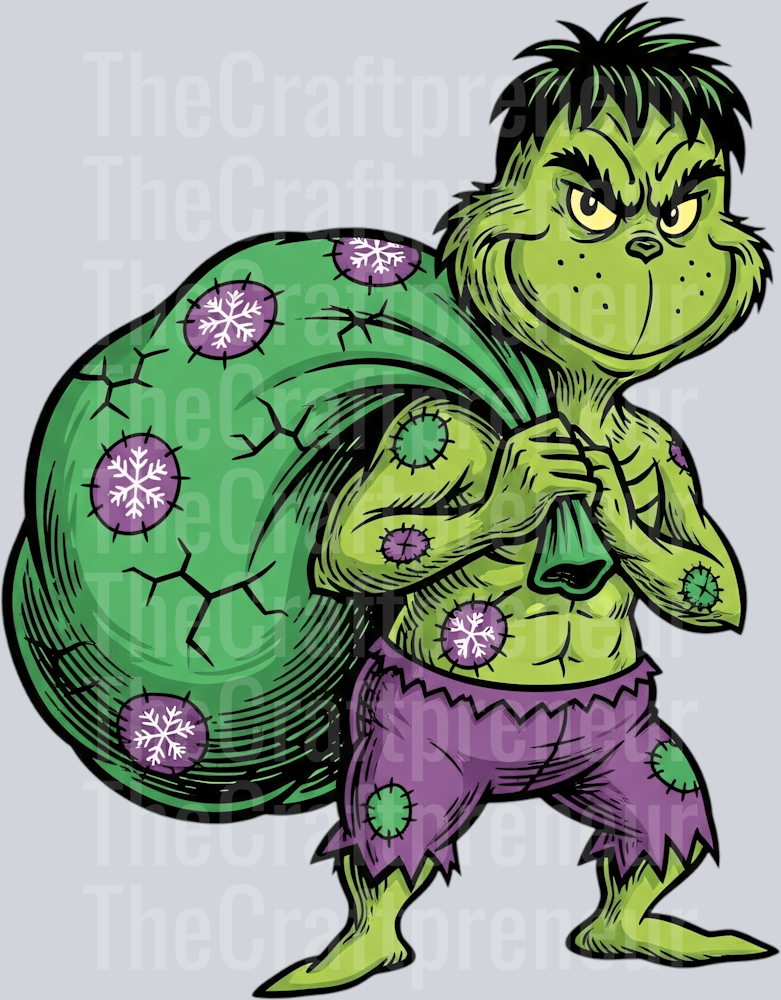 The Hulk & The Grinch Superhero DTF Transfer