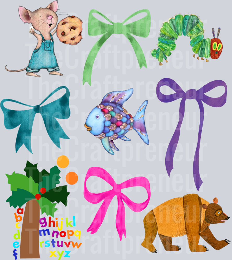 Eric Carle Coquette Bow Grid DTF Transfer