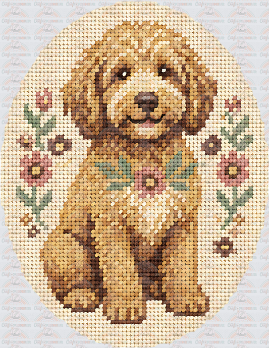 002_Vintage_Needlepoint_Cross Stitch_Vintage_Nostalgia_Doodle_Golden Doodle_Labradoodle