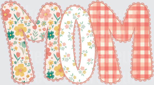 002_Family_Name Set_Mama_Grandparent_Preppy_Orange_Gingham_Grand Millenial_mom