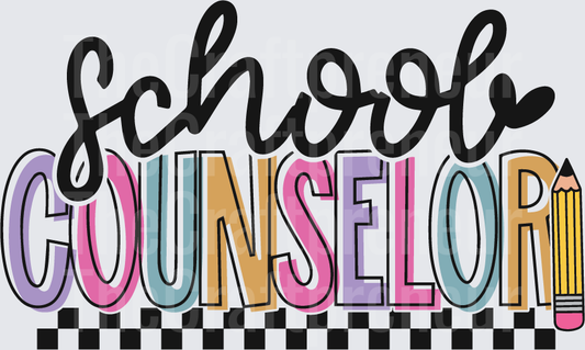 002_School_Jobs_Retro_Checkerboard_Tall Letter_Typography_School Counselor