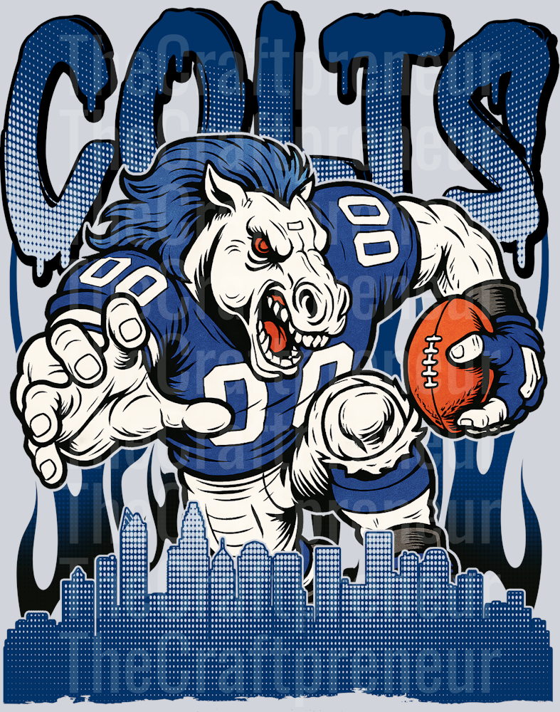 Colts Drip Skyline DTF Transfer