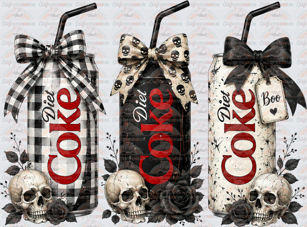 Drinks_Soda_Diet Coke_Halloween_Skulls_Spooky Season_Coquette Bow