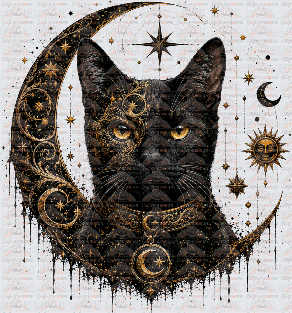 Witchy_Halloween_Black Cat_Cats_Celestial_Crescent Moon_Moon_Astrology